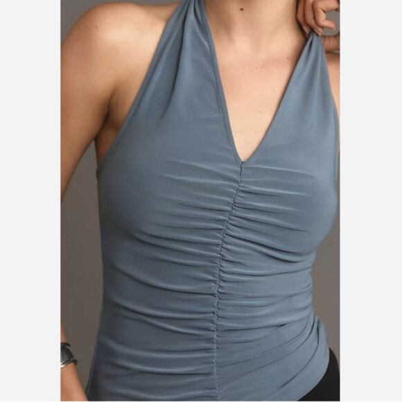 Brand New By Anthropologie Ruched Halter Tank Top - Picture 3 of 5